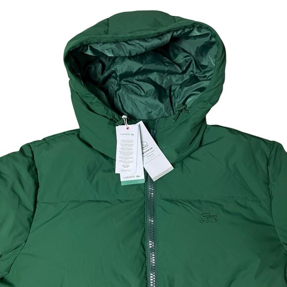 Lacoste Puffer Jacket Mens S Green Quilted Water Repellent *NEEDS REPAIR* BH3522 - Picture 7 of 16